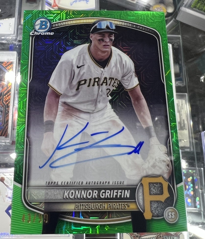 2025 BOWMAN CHROME MEGA BOX KONNOR GRIFFIN AUTO AUTOGRAPH GREEN MOJO #D 06/99
