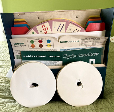 Vtg 1967-70s Cyclo-Teacher World Book Learning Aid Study 200 Wheels Home School
