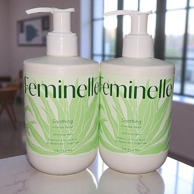 Feminelle 2x300ml Beruhigende Intimwaschlotion Aloe Vera Pflege Set PH Neutral