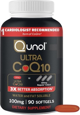 Qunol CoQ10 100mg Softgels Ultra Absorption Heart Health 90 Count