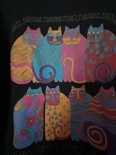 Vintage Laurel Burch Sweatshirt, Black Xl Fabulous Fanciful Felines