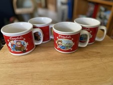 Vintage 2002 Campbell Kids Soup Bowl Mugs Set of 4 Microwavable Dishwasher Safe