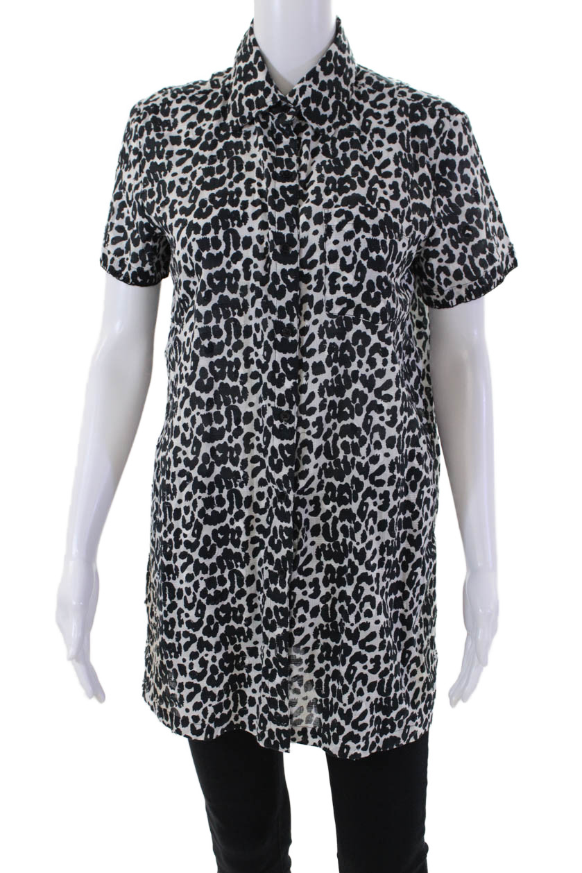 Solid & Striped Womens Button Up Leopard Print Co… - image 1