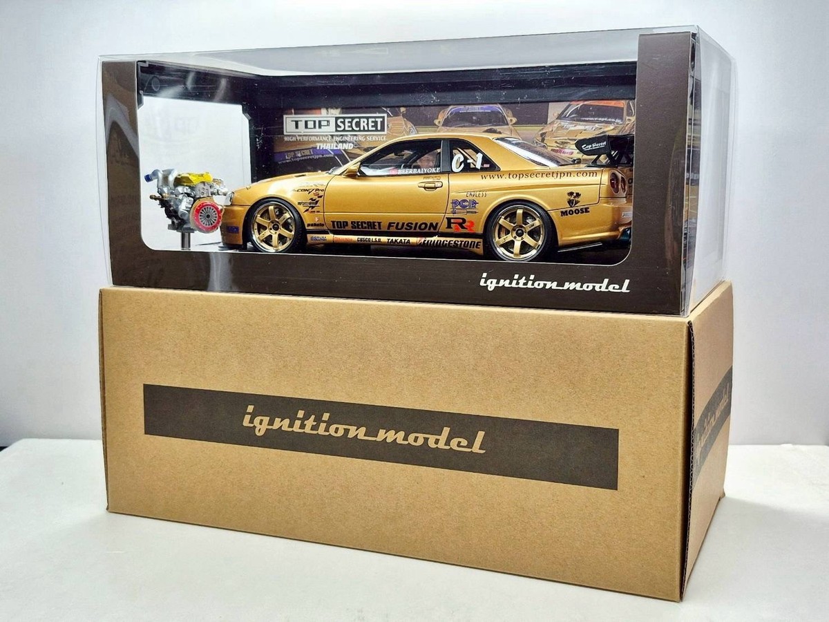 ミニカー 1/18TOPSECRET34GT-RBNR34GoldWith Engine 1/18TOPSECRET34GT-RBNR34GoldWith Engine 1/18 Ignition Model Top