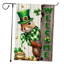 Spring St Patricks Day Garden Flag 12x18inch Double Sided Burlap 12"X18" RMQ88