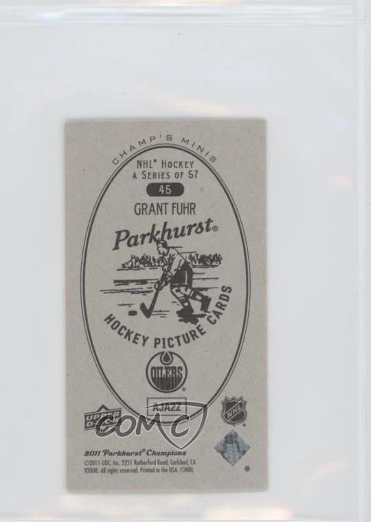 2011-12 Upper Deck Parkhurst Champions Champ's Minis Back Grant Fuhr #45 HOF - Image 2 of 2