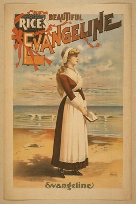 Photo:Rice's Beautiful Evangeline Poster Woman on Beach c1896