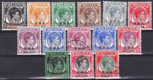 STRAITS SETTLEMENTS BMA MALAYA - Sc 256/271 SHORT SET - LOOK!