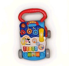 VTech Sit to Stand Learning Walker Blue Baby Push Walker Toddler Activity READ 