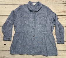 Coldwater Creek Women s Sz XL 100 Linen Shirt Button Front Jacket