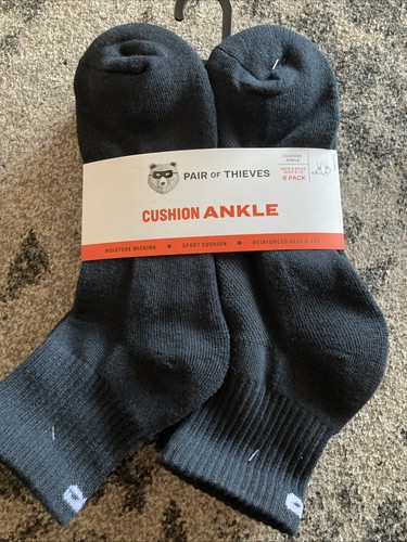 pair of thieves Cushion ankle socks 6 Pack Black NEW