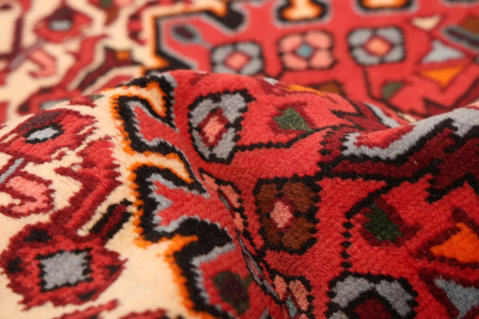 Alfombra oriental vintage anudada a mano alfombra tradicional de lana de 3'5" x 4'4" Foto 3 de 4