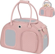 Luxury Pet Carrier Purse for Small Dogs Cats Soft Sided Travel Tote Bag Pink Ven