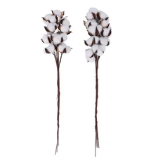 20Pcs Cotton Stems,Fake Cotton Flowers, Artificial Cotton Floral Stems Faux5020