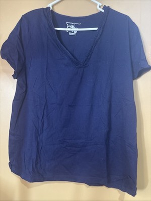 HC697. Womens Just My Style. SS Navy Blue Top 2X 18W/20W