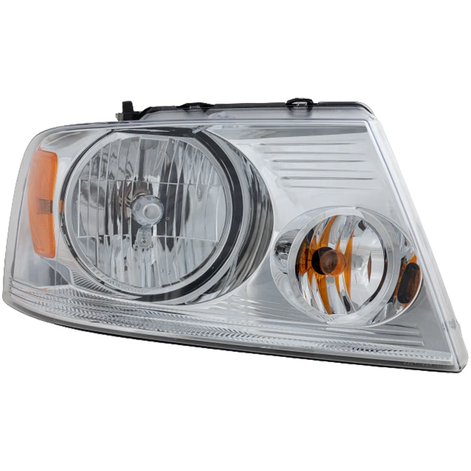 Headlight Kit For 2004-2006 Ford F-150 LH and RH w/ Bulb/s Halogen Chrome Bezel - Image 2 of 4