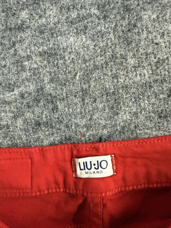 Liu.Jo Milano Jeans Womens 12- Floral Embroidered Red W31 Stretch Pants N334 - Image 4 of 4