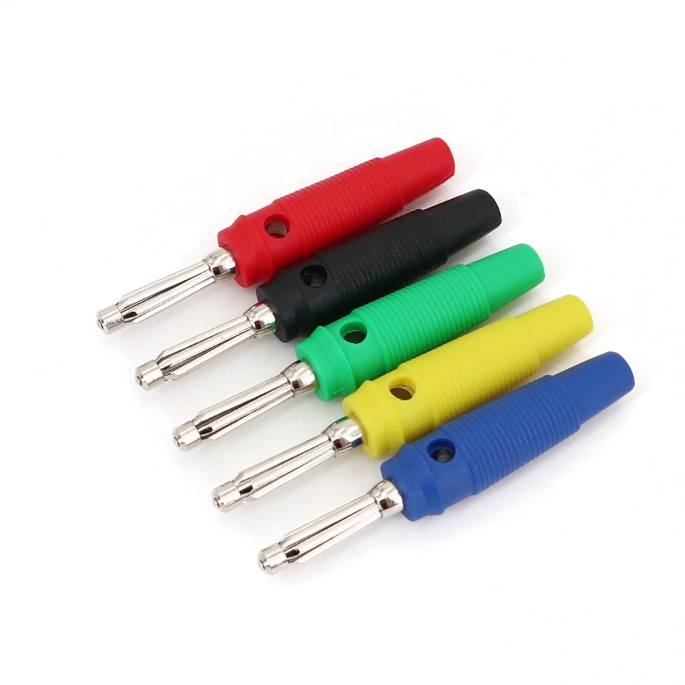 10Pcs 4mm Male Stackable Screw Type Banana Plug Connector  Brass High Current  - Image 2 of 4