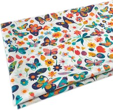 100 Cotton Fabric Butterfly Design by The Yard for Quilting Sewing Crafting JC