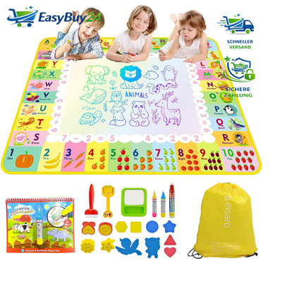 Wassermalmatte Doodle 120x90cm mit Wasserstift für Kinder 1-3 Jahre Spielzeug