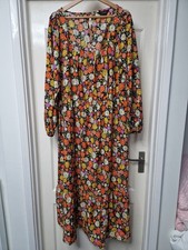 Plus Size 22 Dress Maxi Daisy Floral Long Sleeve Holiday Festival Party Summer