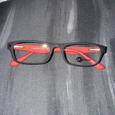 NEW MODERN OPTICAL LAUNCH Black Red EYEGLASSES GLASSES FRAME 51-18-140 B28mm