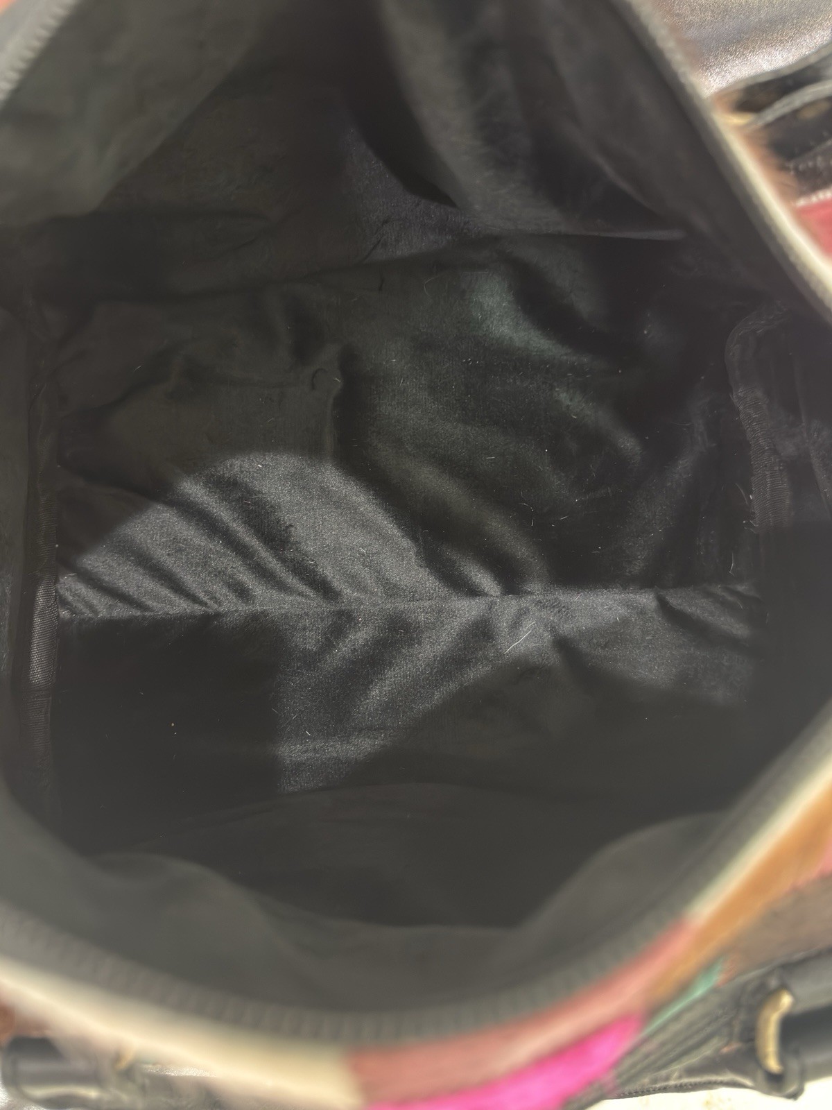 Cowhide Multicolor Patchwork Barrel Handbag Tote - image 6