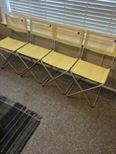 4X Lafuma Foldable Chairs Lime Green Colour