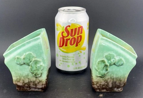 Roseville Green Artwood Pottery #1050 (2 Pieces) In Excellent Mint Condition