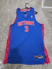 Authentic Nike Ben Wallace DETROIT PISTONS JERSEY Blue Clean Sewn Mens 56