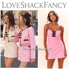LoveShackFancy “Adelaide” tweed dress in pink 8