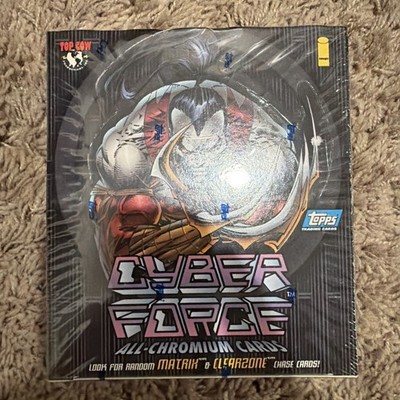 1995 Topps Cyber Force All Chromium Factory sealed trading card box 24 packs