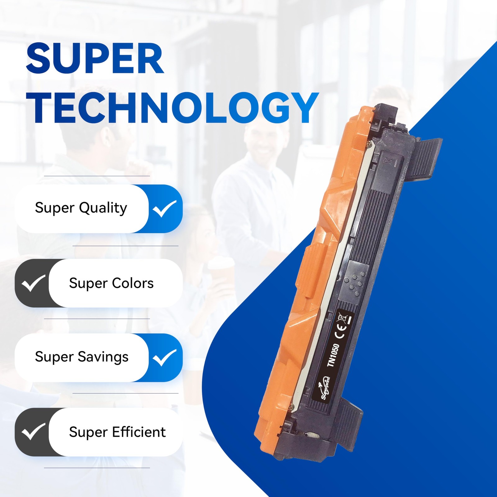 Toner TN1050 compatible Brother lot de 2 pour impression laser de documents