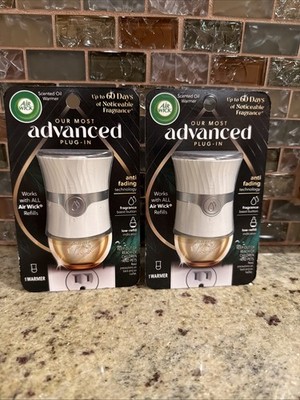 Lot of 2 Air Wick Scented Oil Plug-In Warmers - White - New Home Fresheners
