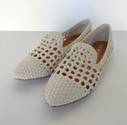 NINE WEST Women’s Slip-On Leather Loafers Ivory White Crochet NWOT Size 9