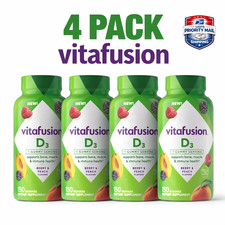 4 Pack Vitafusion Vitamin D3 Gummies 50mcg Berry Peach 150 Ct EXP 03/2027