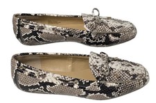 Talbots Womens Size 9.5 Taylor Laced Driving Moccasins Exotic Snake Print