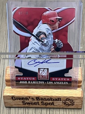 2014 Panini Elite Josh Hamilton Die-Cut Auto 6/10 LA Angels, Texas Rangers
