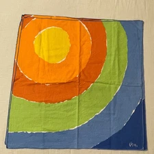 VTG Vera Newman Colorful Abstract Sun Circles Cloth Napkin Bright Set of 2