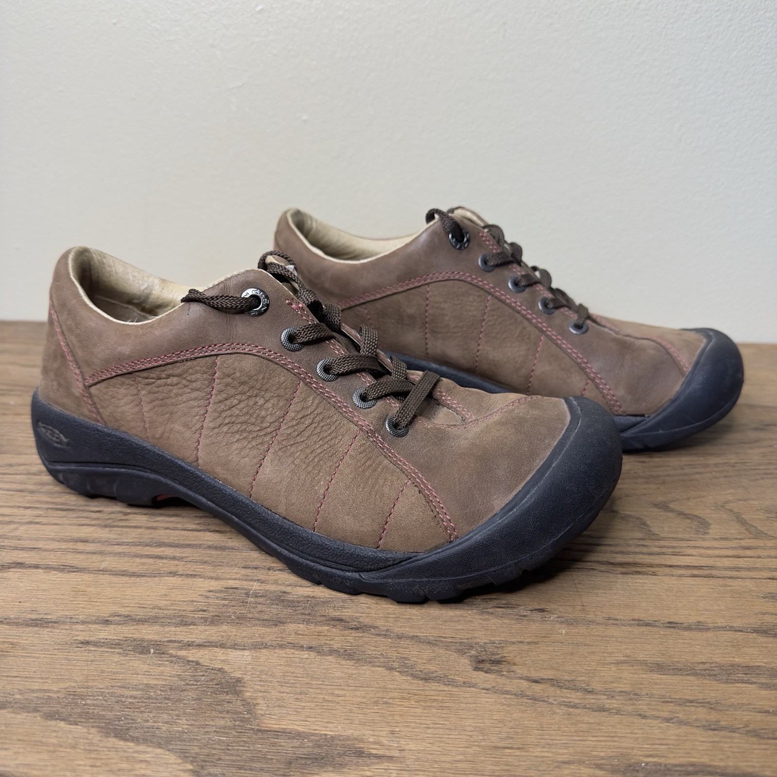 Oxford Keen Presidio Cascade Shitake in pelle marrone stringate da donna taglia 9