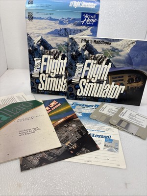 1993 Microsoft Flight Simulator v 5.0 MS-DOS 3.5'' Discs Big Box