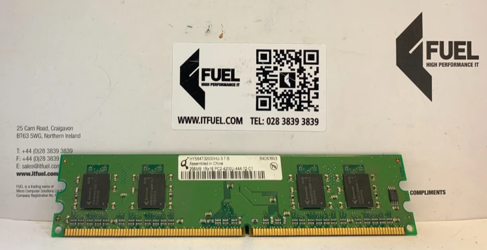 Infineon  256MB DDR2 ram memory module PC2-4200  -  HYS64T32000HU-3.7-B - Image 2 of 3