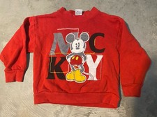 Vintage 80s 90s Disney Mickey Mouse Print Sweatshirt Kids Size 4T Toddler