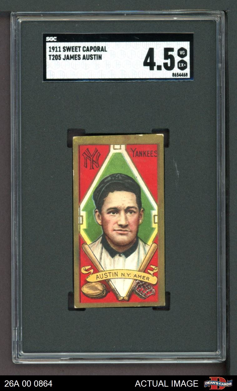 1911 T205 Jimmy Austin Yankees SGC 4.5 - VG/EX+