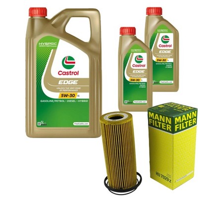 INSPEKTIONSKIT FILTER CASTROL 7L ÖL 5W30 für Audi A5 Cabriolet 8F7 S5 quattro