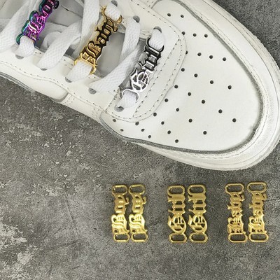 1Pair DIY Letter Shoelaces Buckle Decorations Sneaker Kits Metal Lace Buckle Sty