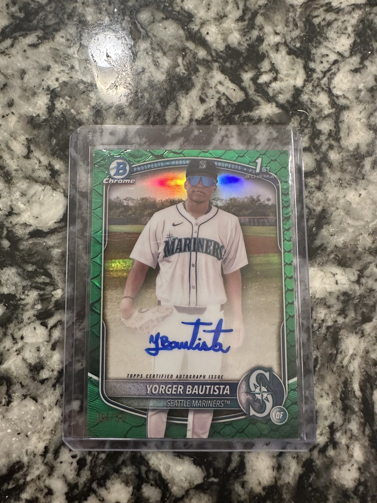 2025 Bowman Chrome Yorger Bautista Auto Reptilian Green Refractor 1st #/99 -RCO3