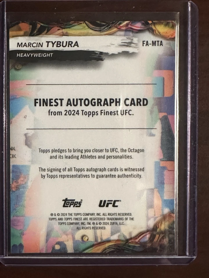 2024 Topps Finest UFC- Marcin Tybura  Auto Red 🔥 Card #FA-MTA - Image 2 of 2