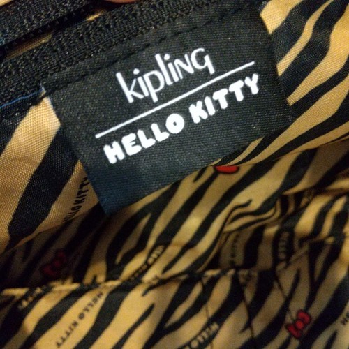 Kipling x Sanrio Hello Kitty 2Way Shoulder Bag Kitty Tiger Illustration Used - Picture 6 of 6