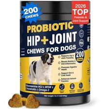 Hip and Joint for Dogs Dog Probiotics Glucosamine Chondroitin MSM Chew for Do...